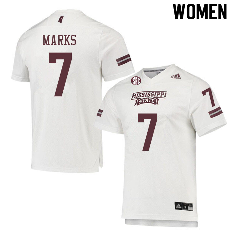 Women #7 Jo'quavious Marks Mississippi State Bulldogs College Football Jerseys Sale-White